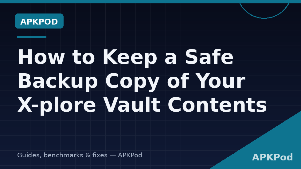 X-plore screen showing Vault contents being copied into an encrypted backup package for upload