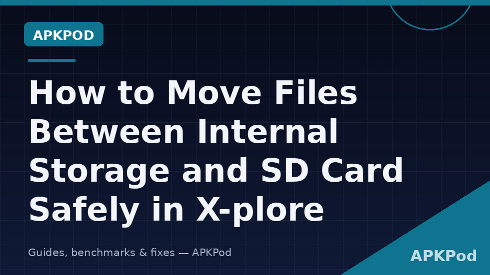 X-plore screen moving files from internal storage to an SD card pane with a progress dialog
