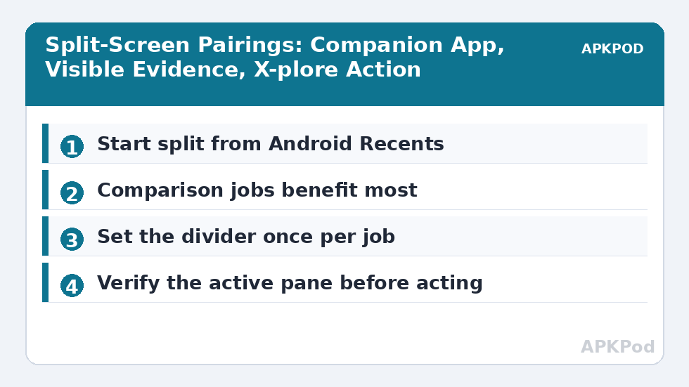 Split-Screen Pairings: Companion App, Visible Evidence, X-plore Action